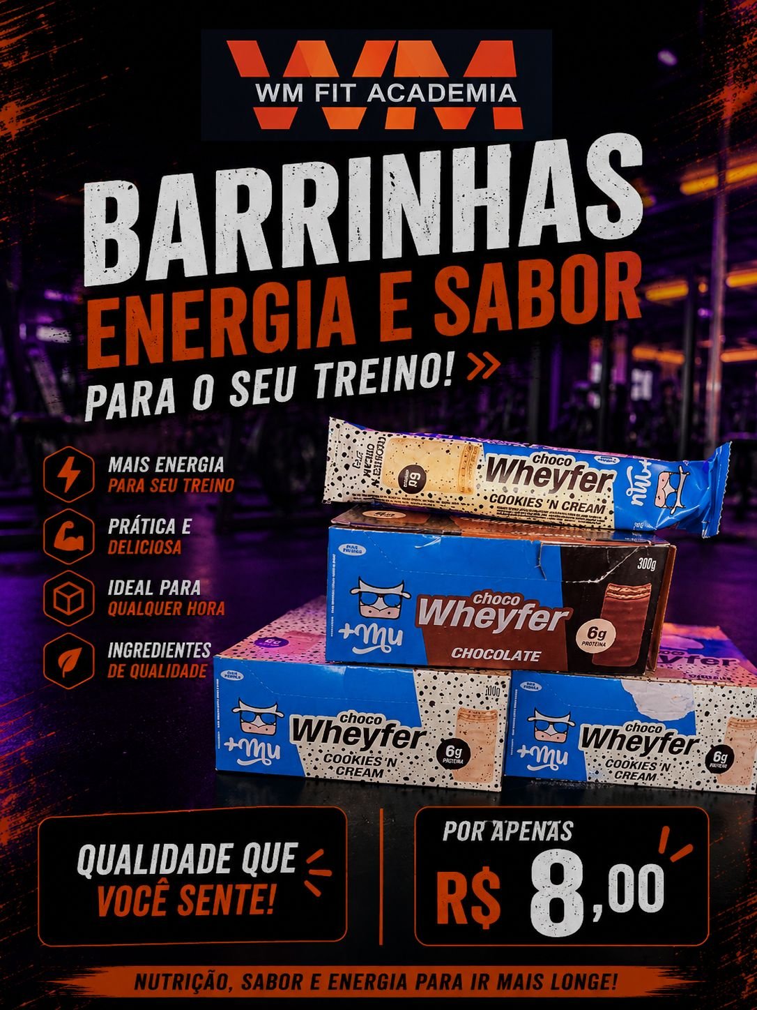 Promoção Whey+Creatina WM Fit Academia