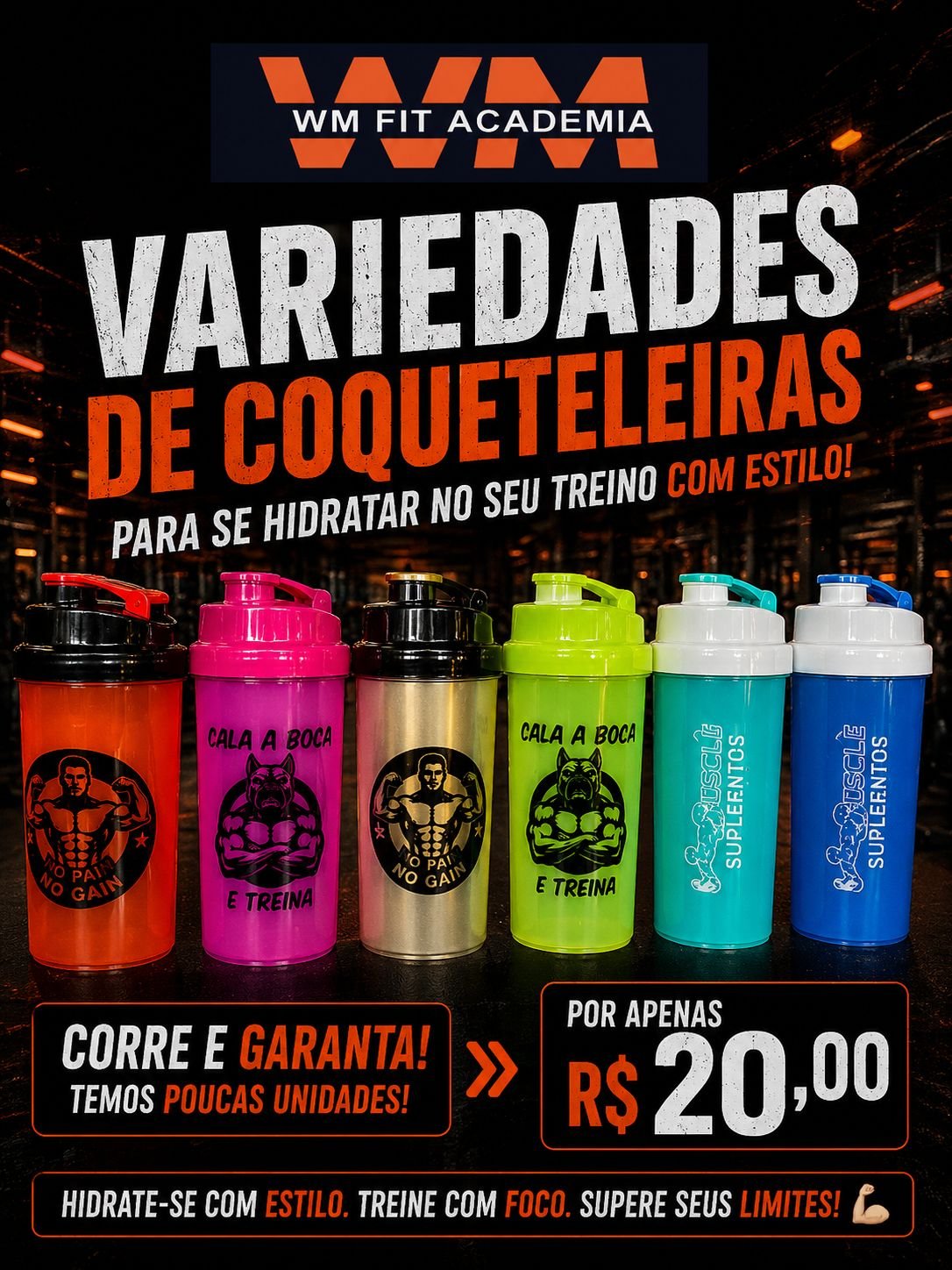 Promoção Whey+Creatina WM Fit Academia